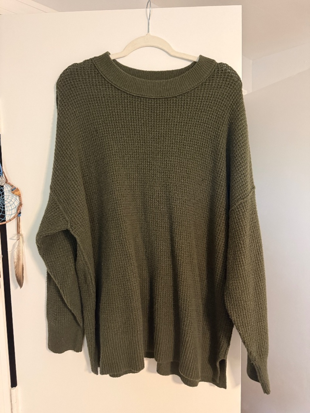 Aerie Oversized Olive Green Sweater - EUC